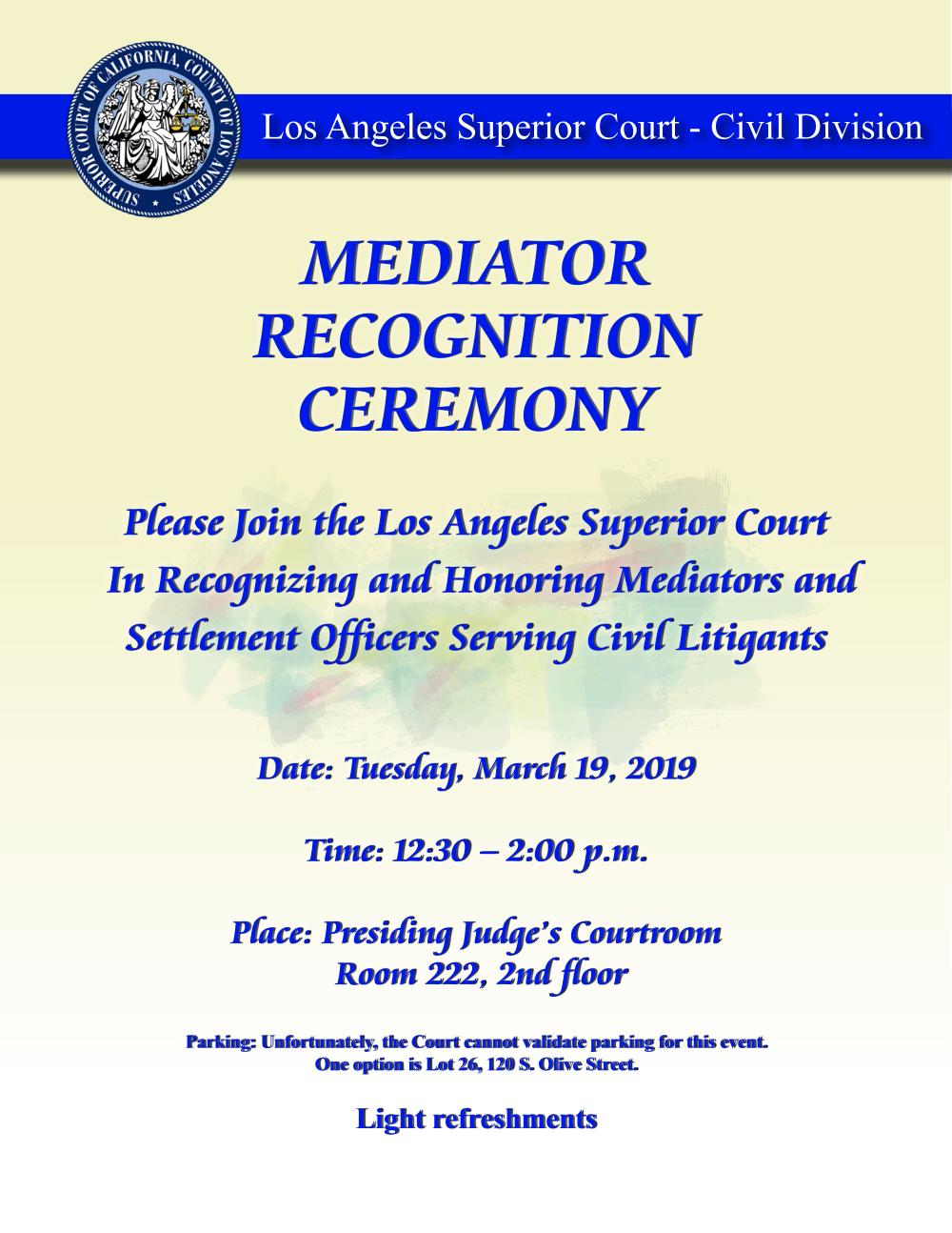LASC Mediation Appreciation Ceremony